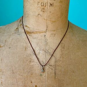 NWT GAP silver star brown cord necklace